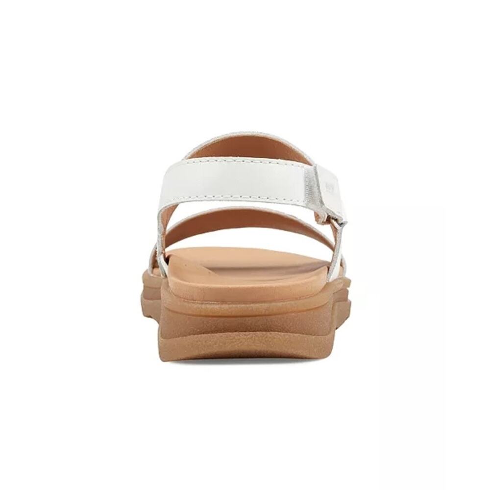 Earth Leah Round Toe Strappy Casual Flat Sandals white leather sz 7.5 new SH146 - Picture 4 of 8